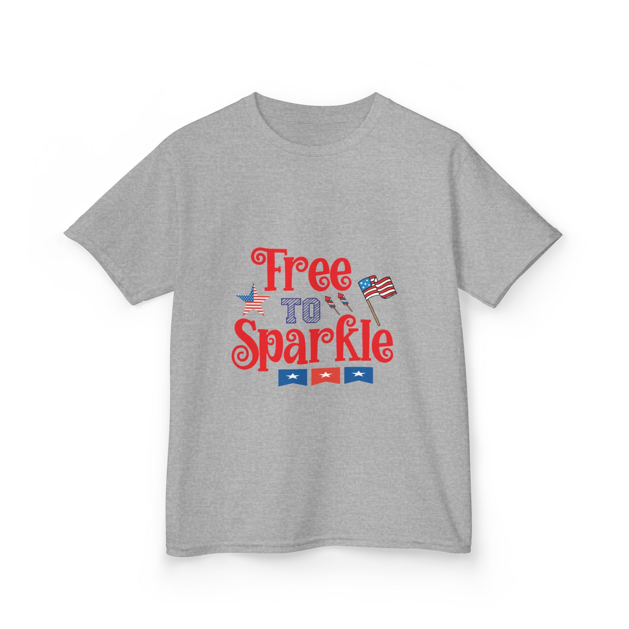 Kids Tee — "Free to Sparkle" Patriotic 4th of July Shirt