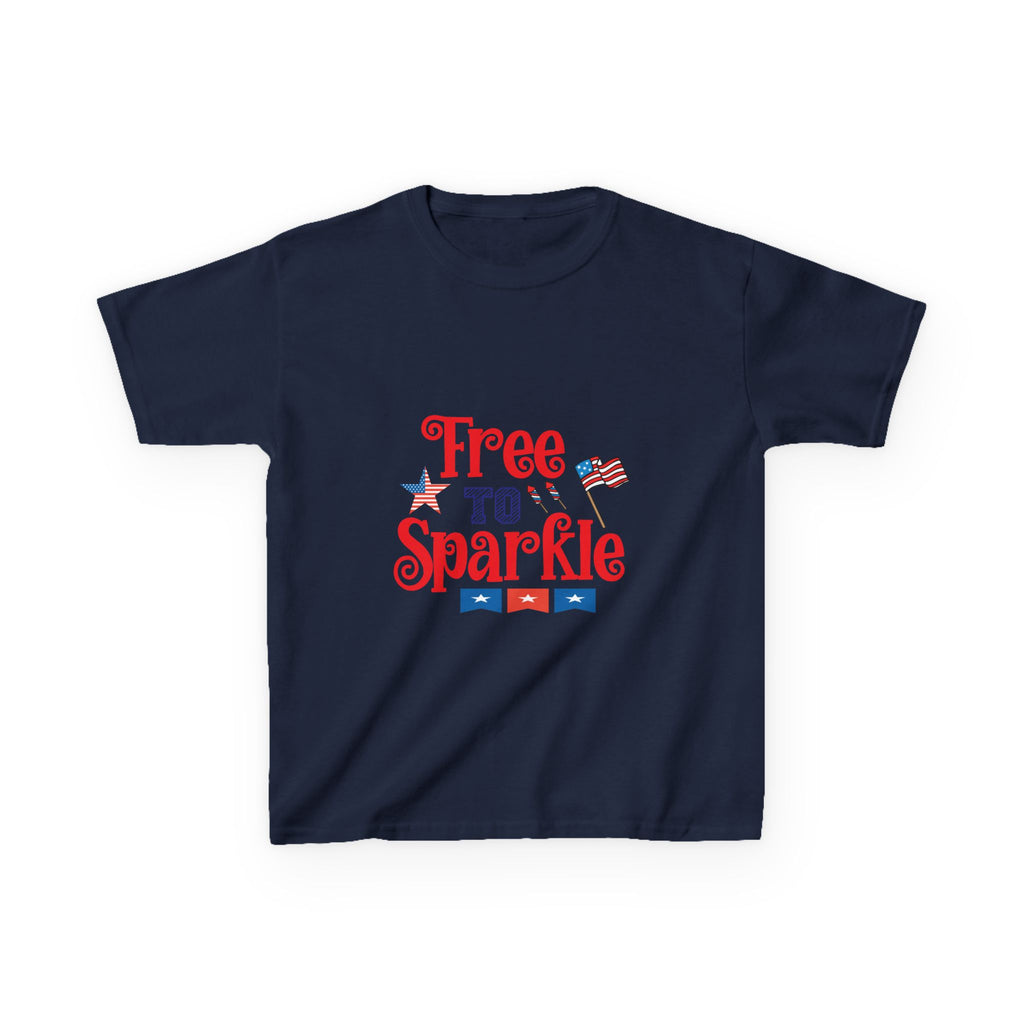 Kids Tee — "Free to Sparkle" Patriotic 4th of July Shirt