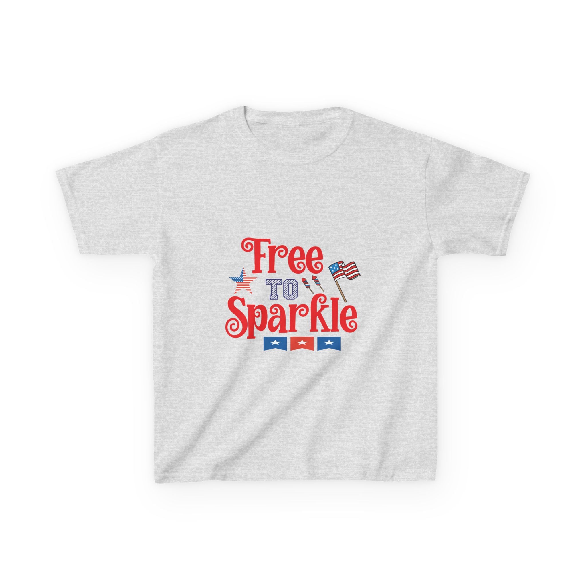 Kids Tee — "Free to Sparkle" Patriotic 4th of July Shirt