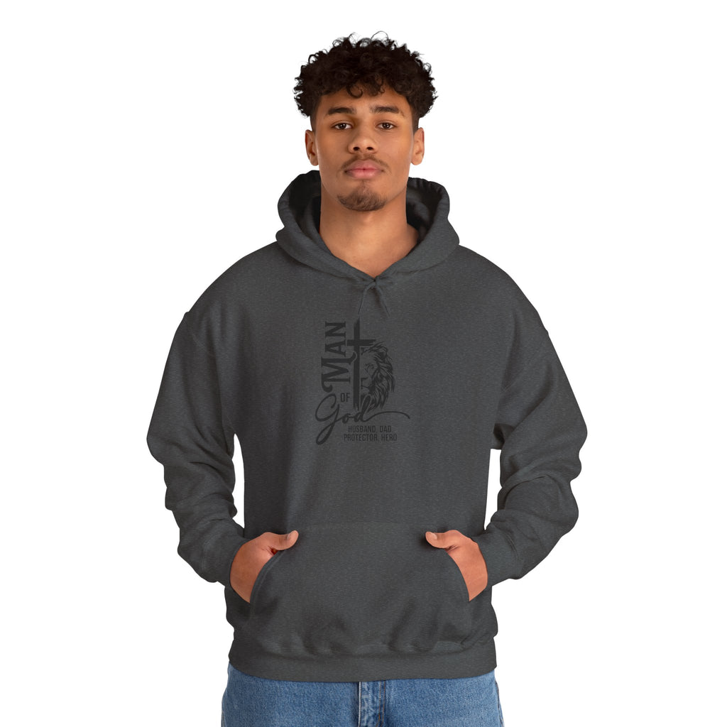 Lion & Cross 'Man of God' Hoodie – Christian Faith Graphic Pullover