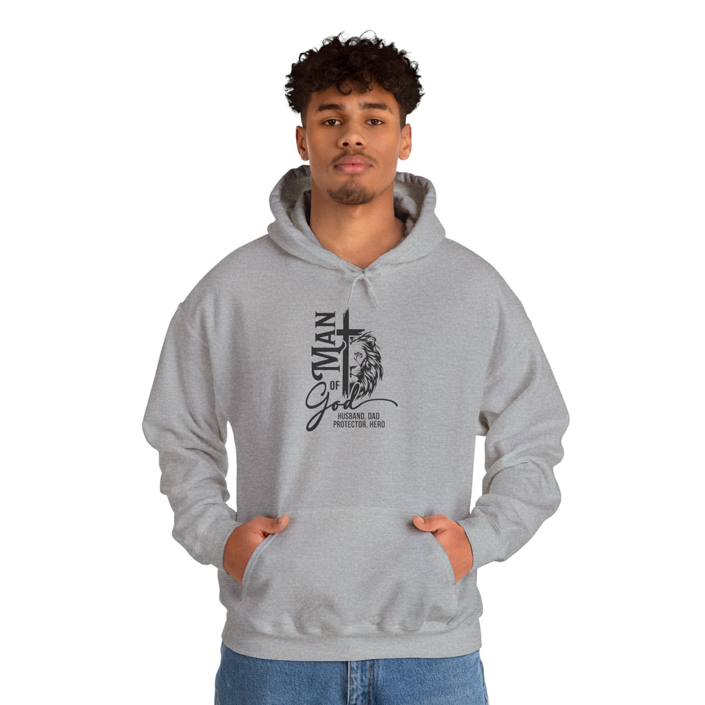 Lion & Cross 'Man of God' Hoodie – Christian Faith Graphic Pullover