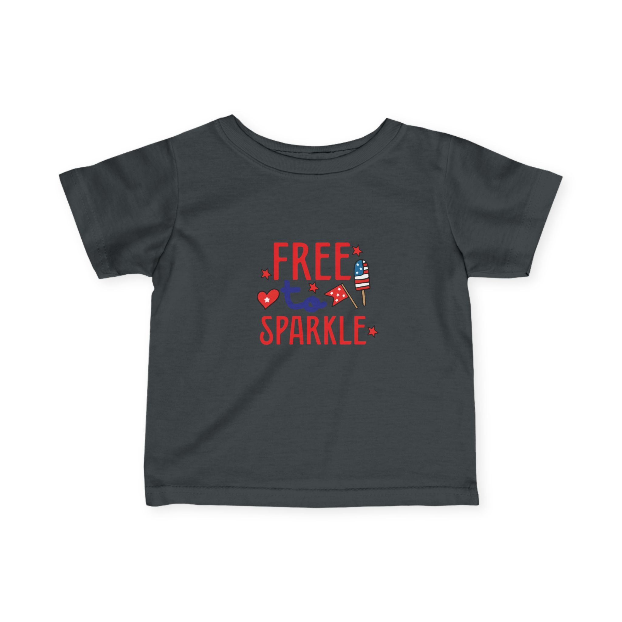Infant Tee - "Free to Sparkle" Red White Blue Patriotic Baby Shirt