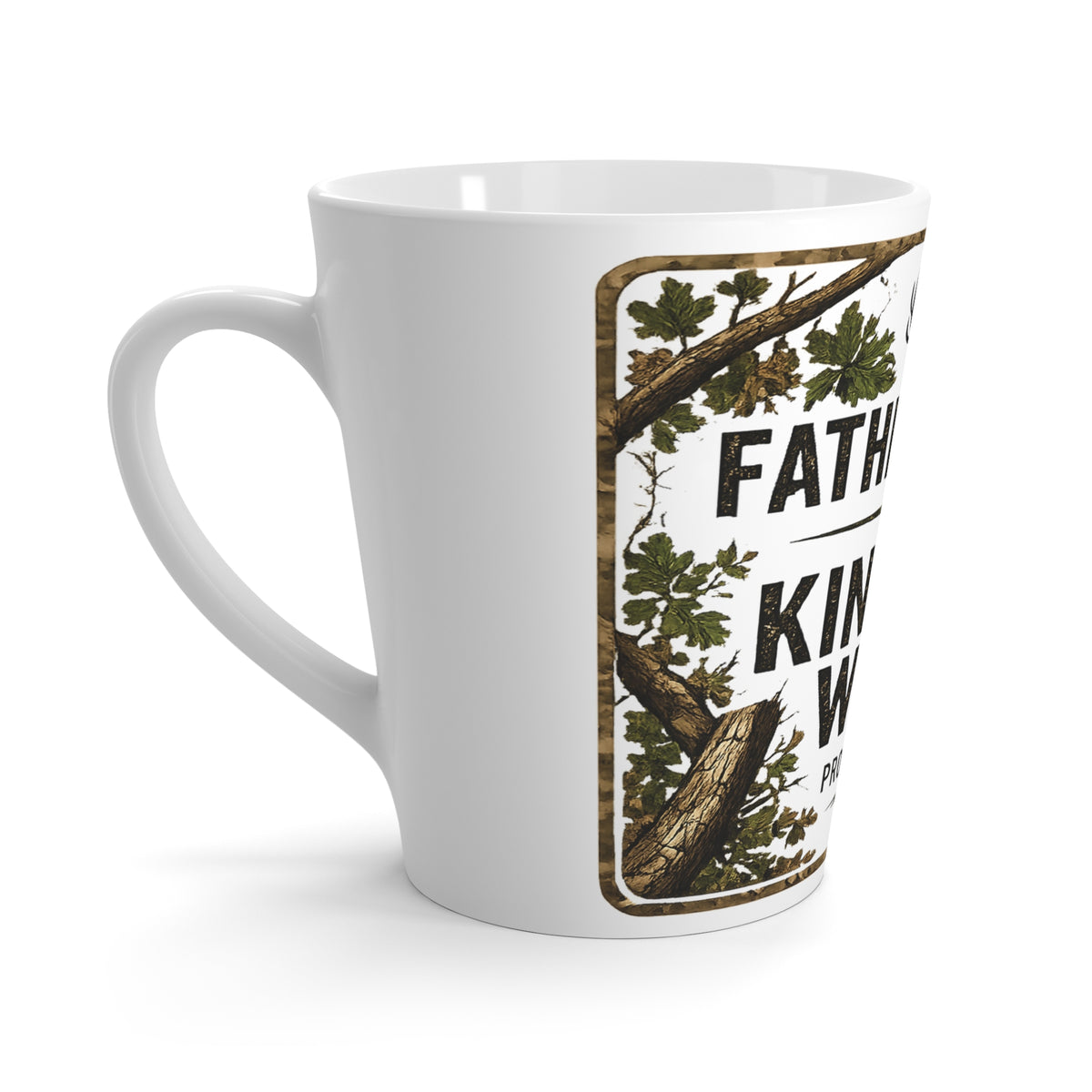 Latte Mug — "Fatherhood Is Kingdom Work" Scripture Coffee Cup (Proverbs 22:6)