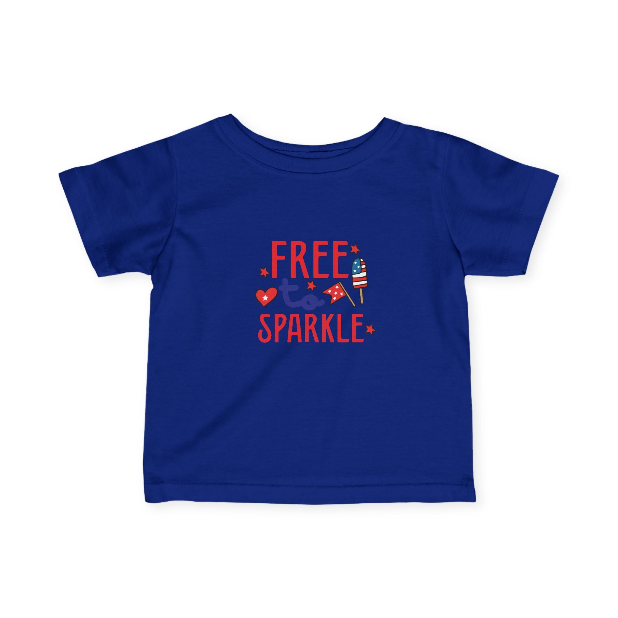 Infant Tee - "Free to Sparkle" Red White Blue Patriotic Baby Shirt