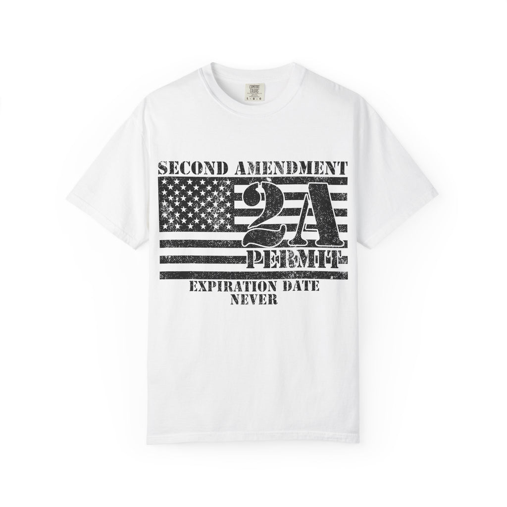 Second Amendment 2A Permit T-Shirt — Expiration Date Never