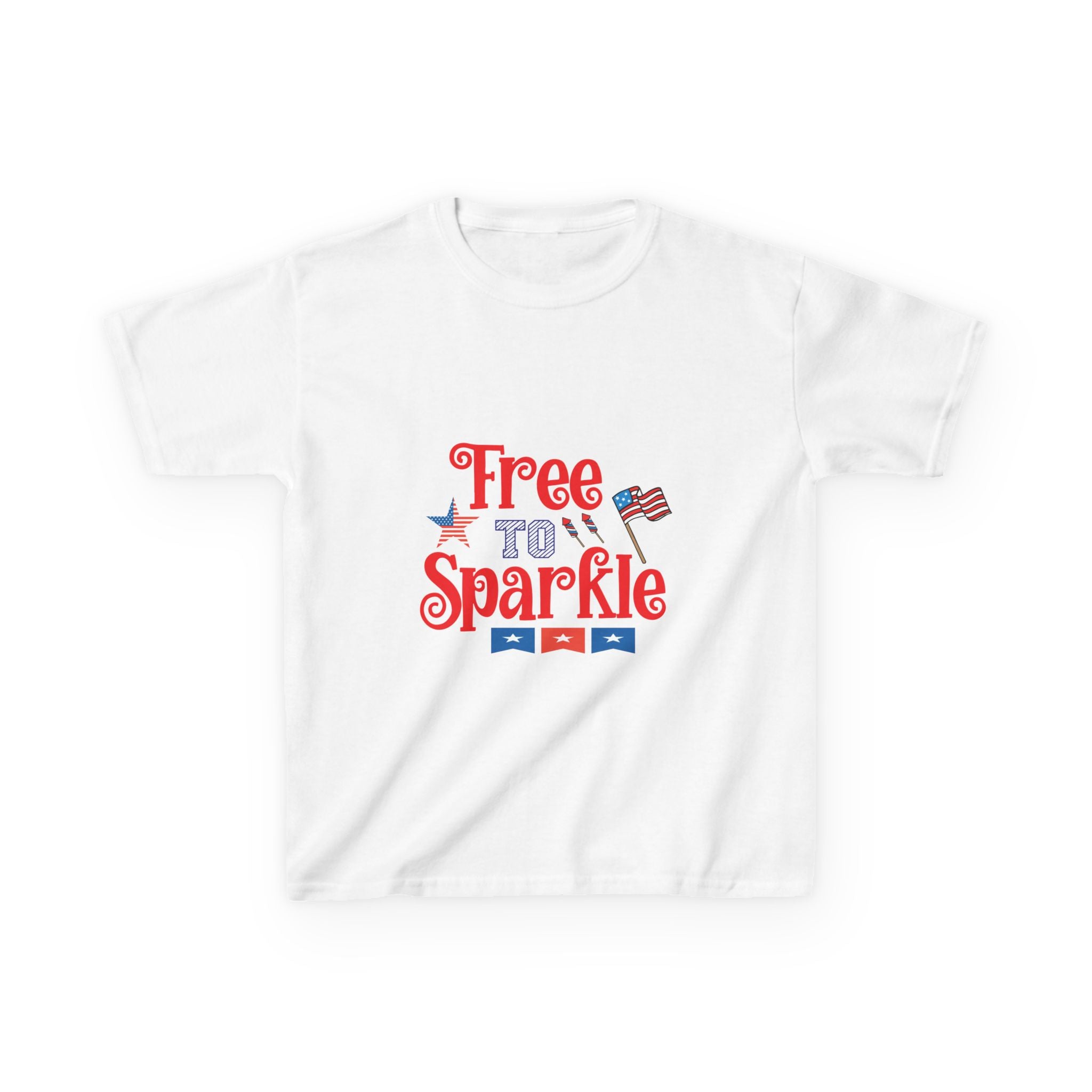 Kids Tee — "Free to Sparkle" Patriotic 4th of July Shirt