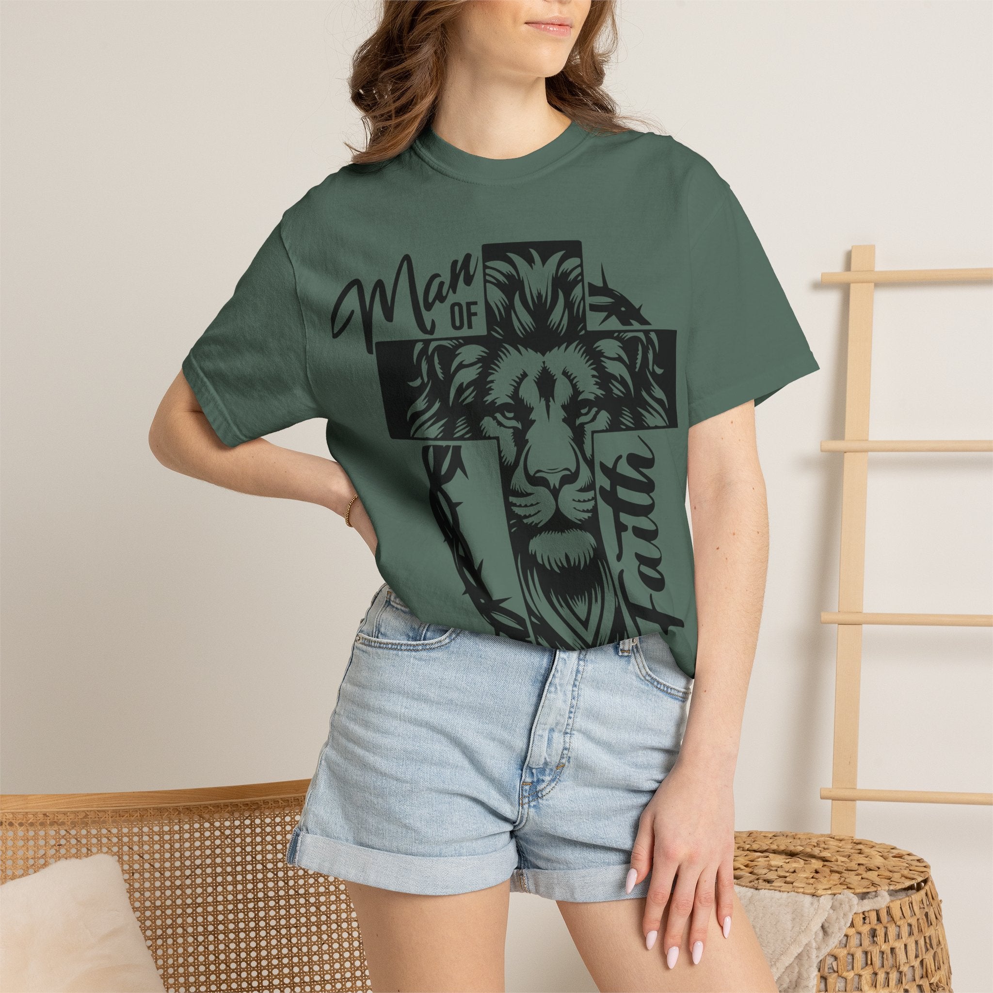 Man of Faith Lion Cross T-Shirt