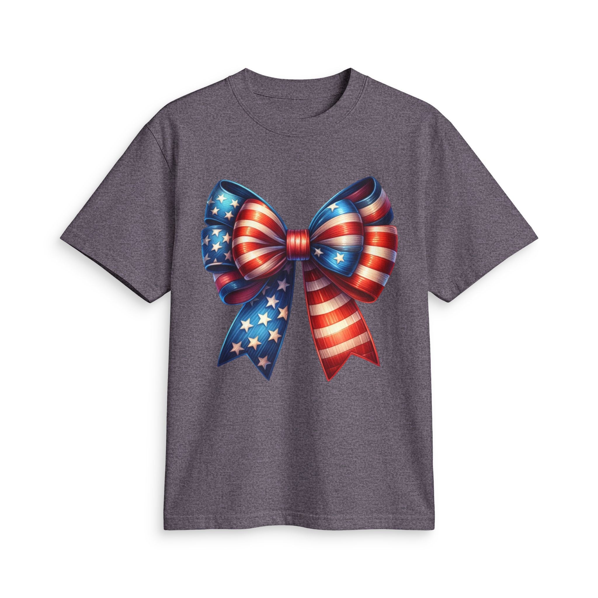 4th of July Patriotic T-Shirt — American Flag Bow & “Happy 4th Of July” Graphic